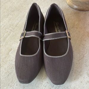Skechers Brown Mary Jane Flats with Velcro Buckle detail fastning.